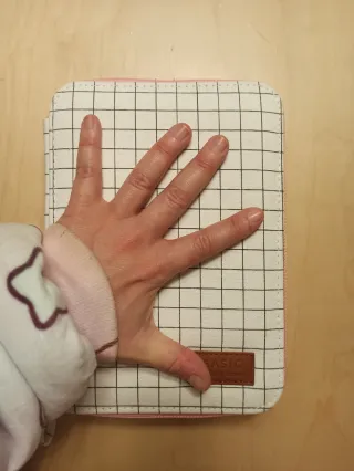 Estuche funda escritorio viaje blanco rosa