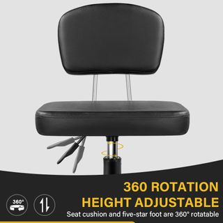 Taburete con ruedas y respaldo ajustable