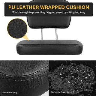 Taburete con ruedas y respaldo ajustable