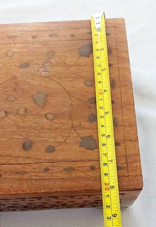 Scatola portagioie legno intarsiato vintage