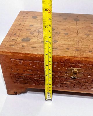 Scatola portagioie legno intarsiato vintage