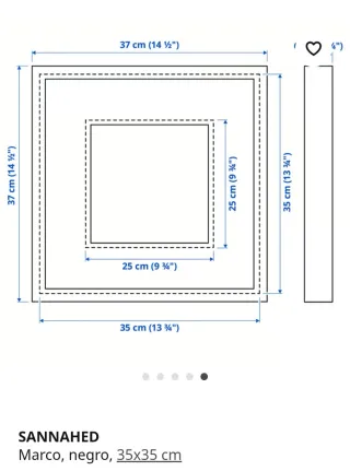 Set 6 Cuadros Ikea Sannahed Blanco y Negro