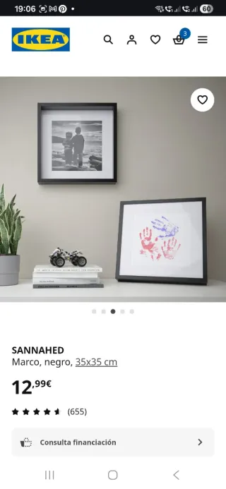 Set 6 Cuadros Ikea Sannahed Blanco y Negro