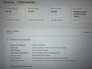 Ordenador Lenovo V530-22icb Plata/Negro