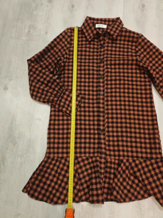 Camiciona a quadri arancione e nera