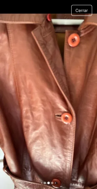 Abrigo largo de piel marrón