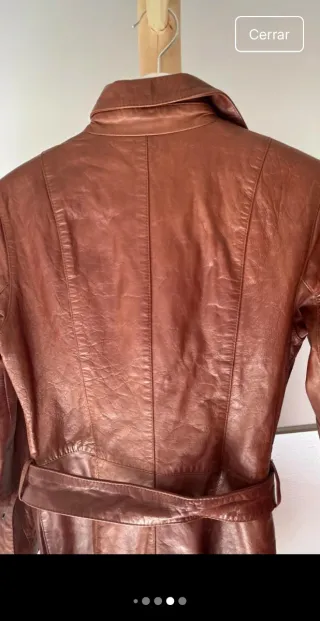 Abrigo largo de piel marrón