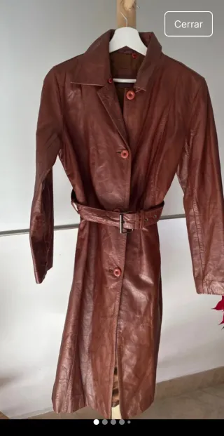 Abrigo largo de piel marrón