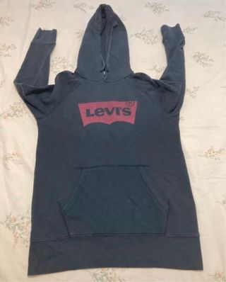 Sudadera Levi's Negra Capucha Logo Rojo Talla XS
