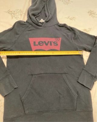 Sudadera Levi's Negra Capucha Logo Rojo Talla XS