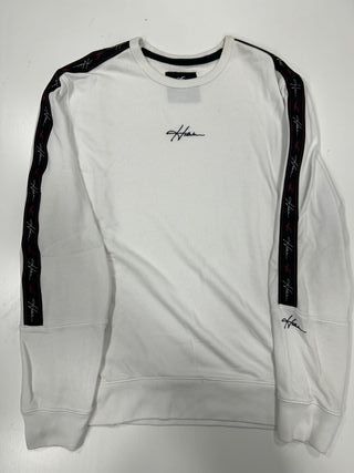 Sudadera Hollister Blanca Logo Rayas