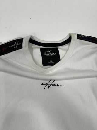 Sudadera Hollister Blanca Logo Rayas