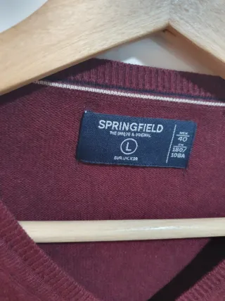 Jersey Springfield cuello pico burdeos T/L