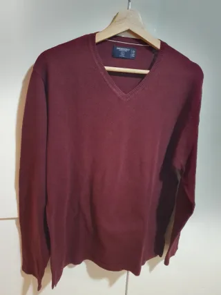 Jersey Springfield cuello pico burdeos T/L