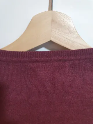 Jersey Springfield cuello pico burdeos T/L