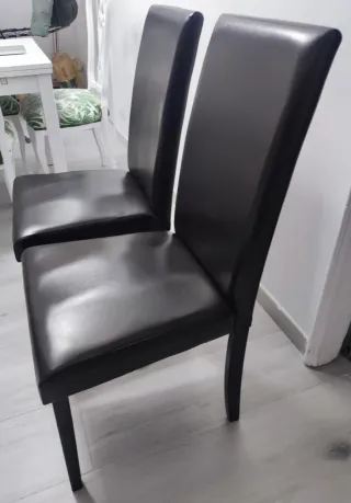 Pack 2 Sillas Comedor Polipiel Negro