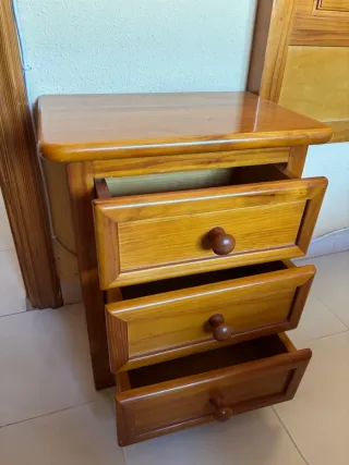 2 Uds - Mesita de noche de pino