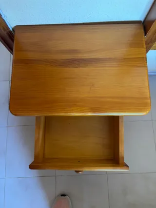 2 Uds - Mesita de noche de pino