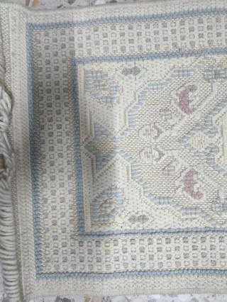 Conjunto de Alfombras de dormitorio beige y azul