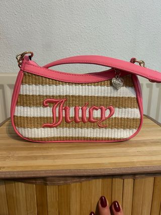 Bolso Negro Juicy Couture con Detalles Rosas