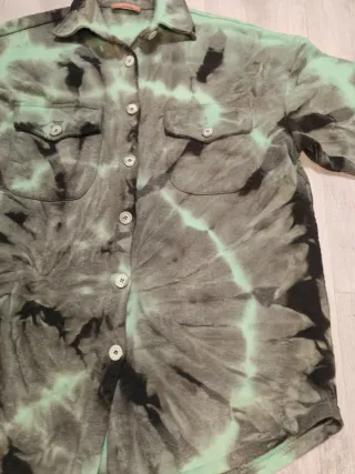 Camicione tie-dye verde e nero