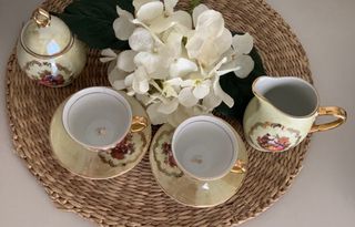 Juego de café antiguo Tú y Yo