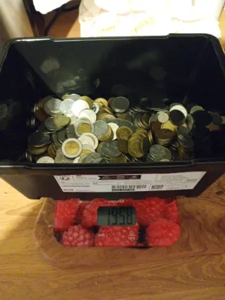 Lotto 1,9 kg monete mondiali/italiane