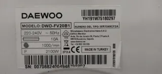 puerta lavadora Daewoo DWD-FV20B1