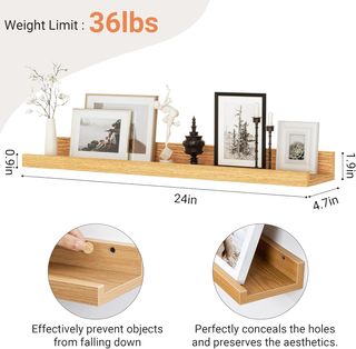 Juego 2 Estantes Pared Roble Natural 60cm