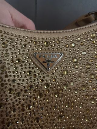 Borsa Prxda Oro con Cristalli