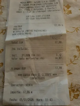 NUEVA Philips NT3000 Cortapelos Nariz y Orejas