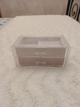 Joyero organizador 2 cajones transparente