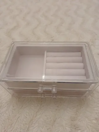 Joyero organizador 2 cajones transparente