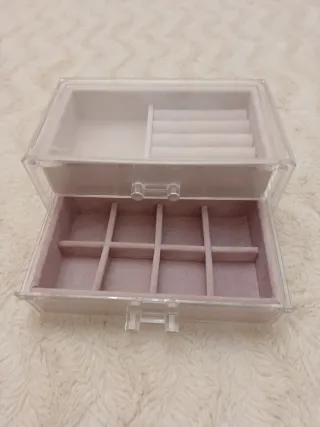 Joyero organizador 2 cajones transparente