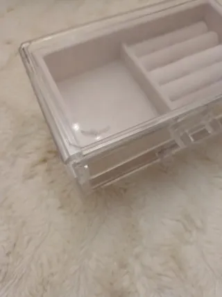 Joyero organizador 2 cajones transparente