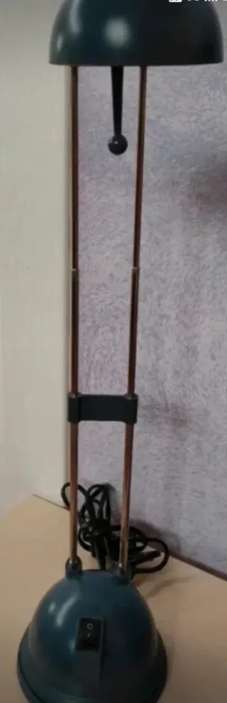 Lampada scrivania retrò blu/argento