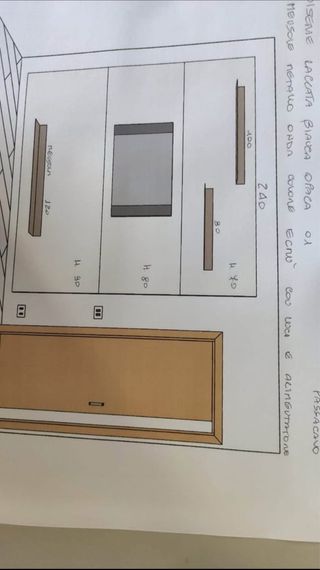 Parete TV con LED e mensole