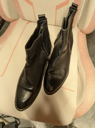 Botines Piel Massimo Dutti T-38 Negros