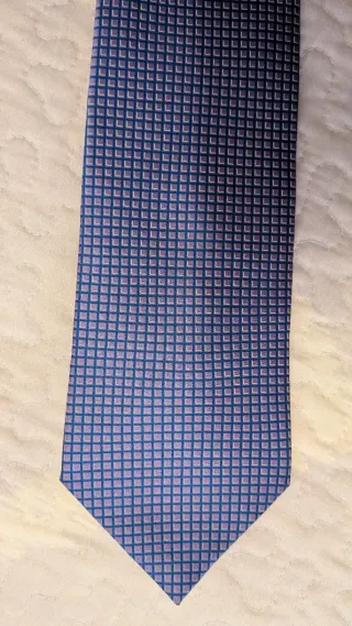 Corbata de seda natural azul y morada