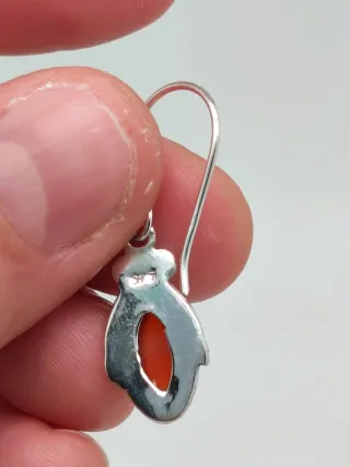 Pendientes Plata 925 y Ágata Cornalina