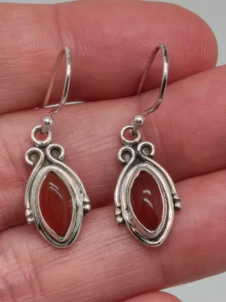 Pendientes Plata 925 y Ágata Cornalina