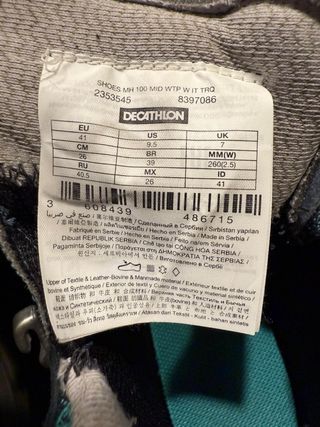 Botas montaña Quechua Talla 41