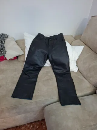 Pantalón de piel mujer negro