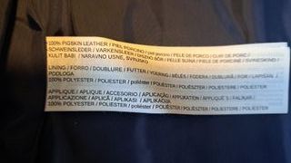 Chaqueta Bomber Piel Mango Azul Talla S