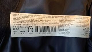 Chaqueta Bomber Piel Mango Azul Talla S