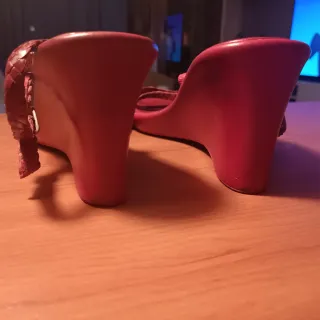 Sandalias cuña rojas