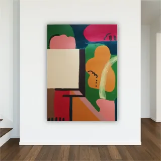 Cuadro pintura abstracto colorido grande