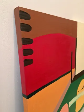 Cuadro pintura abstracto colorido grande