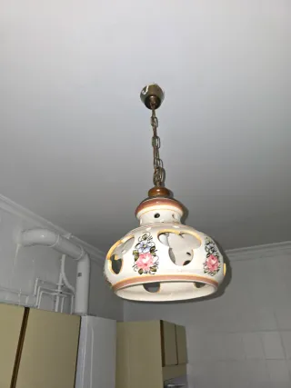 Lámpara de cocina cerámica floral