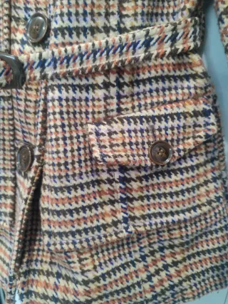 Vintage Zara Abrigo estampado cuadros size M